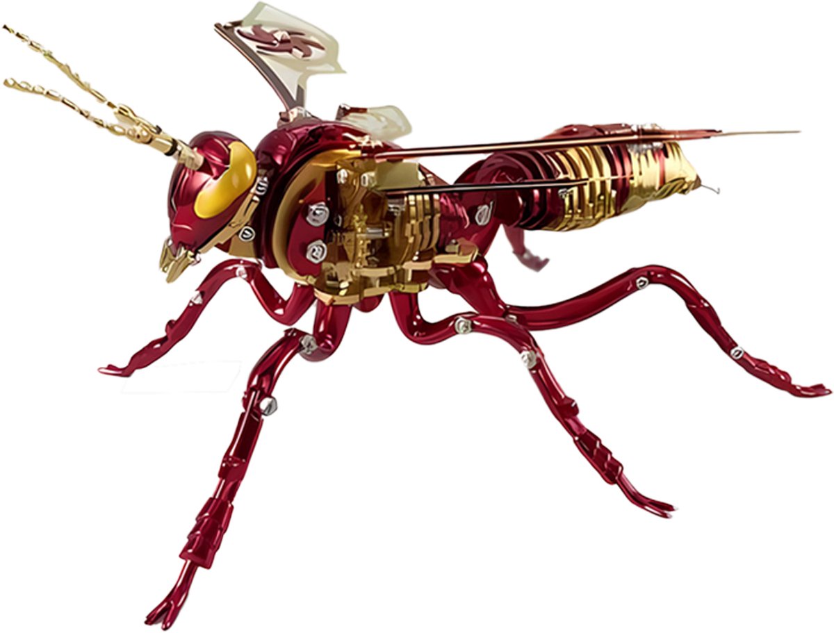 Modelbouw Goud Rode Wesp | Metalen DIY Bouwpakket | 300+ Onderdelen